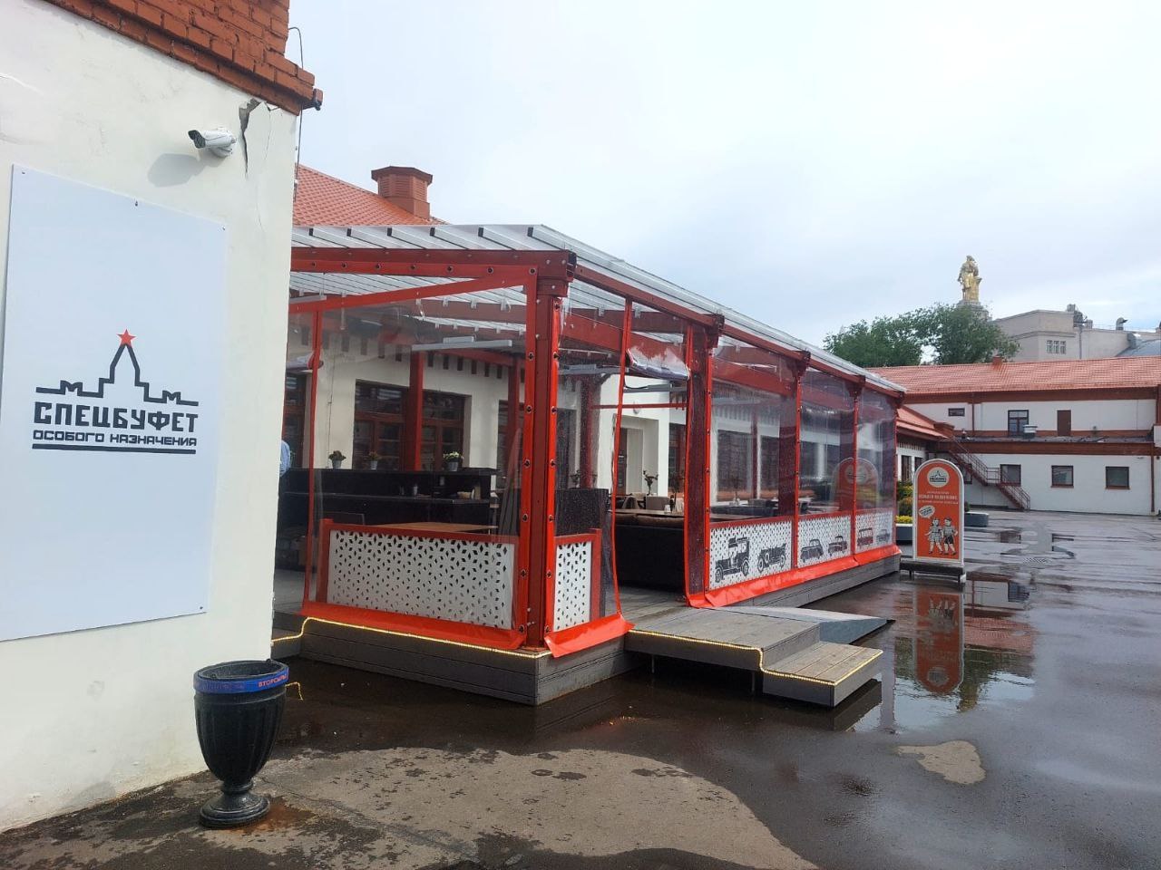 ПВХ шторы для летней террасы кафе в городе Мантурово